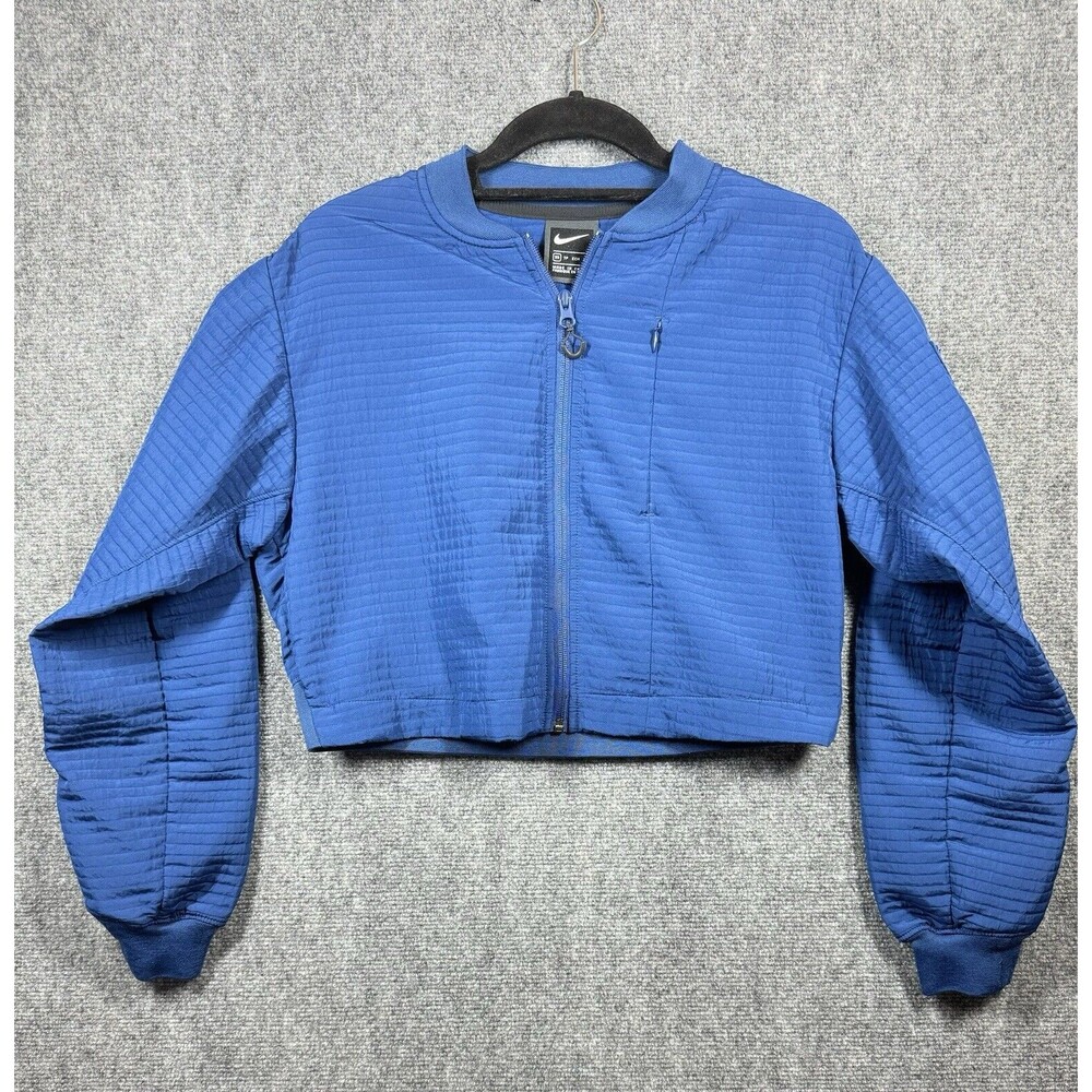 Nike Women's Cropped Blue Tech Pack City Bomber Jacket Size XS